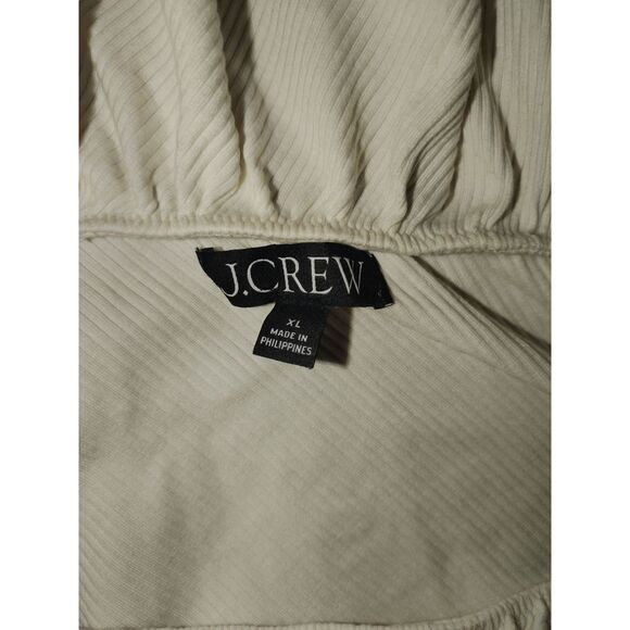 J Crew Womens Ruffle Neck Top Cream Size XL Long Sleeve Romantic Classic Vintage - Picture 3 of 5